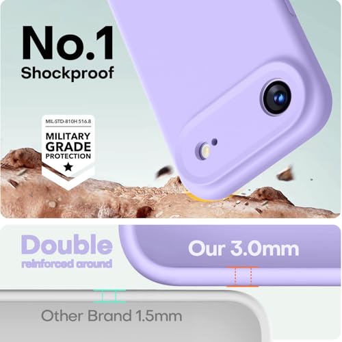 Image of LOVE 3000 Designed for iPhone Air Case, Premium Silicone [Compatible with Magsafe][Soft Anti-Scratch Microfiber Lining] Shockproof Protective Phone Case for Men Women 6.5 inch, Light Purple