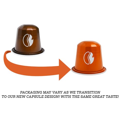 Image of Fresh Roasted Coffee, Correggio Italian Craft Espresso Capsules for Nespresso OriginalLine, Intensity 10, Kosher, 10 Recyclable Aluminum Capsules
