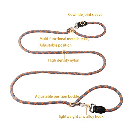 Annalovic 8.5Ft Hands Free Dog Leash, Reflective Dog Rope, Adjustable Waist Dog Leash (Orange, 12Mm/8.5Ft) #TOP1
