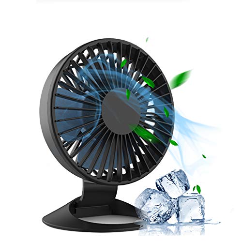 Mini Desk Fan, Rechargeable Battery Operated USB Desk Fan with 3 Speeds, Ultra Quiet Personal Portable Fan for Home Office Desktop Travel Camping