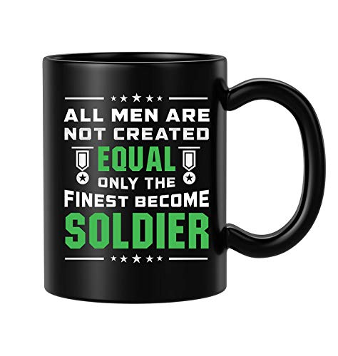 Ceramic Coffee Mug Black, 350 ml, 1 Piece Soldier Printed Gift for Army Person