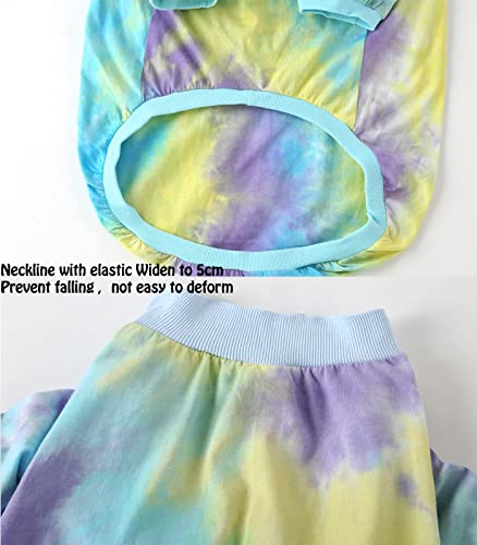 Pripre Tie Dye Dog Clothes For Large Dogs Small Medium Breathable Cotton Dog Shirt Dog Pajamas Big Dogs Boy Girl L, Blue Tiedye #TOP3