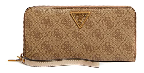 GUESS Laurel Large Zip Around Wallet Latte Logo One Size
