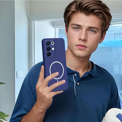 Image of Bintage Macc-Safe Print Rubber Candy TPU Cloth in-Side | Full Protect Matte Finish Soft Back Cover Case Compatible for Realme RMX5250 / Realme 15x - Blue
