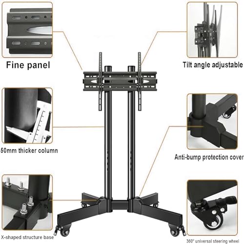Soporte de TV con ruedas para piso, ajustable, 32-75 pulg miniatura 3