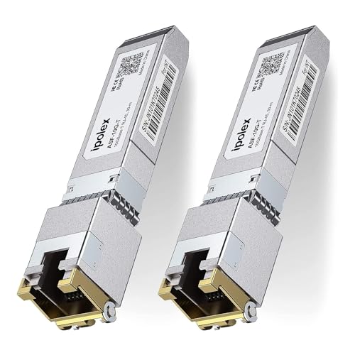 ipolex 10G SFP+ RJ45 Copper Transceiver, 10GBase-T Mini GBIC Module Compatible with Cisco, Ubiquiti UniF, Mikrotik, Netgear