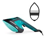 Tower T22031TL 2-in-1 Hand Garment Steamer with Iron Feature, Digital LED Display, One Temperature Technology, Double Soleplate, 25 Second Heat-up, Black and Teal