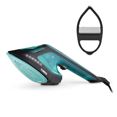 Tower T22031TL 2-in-1 Hand Garment Steamer with Iron Feature, Digital LED Display, One Temperature...