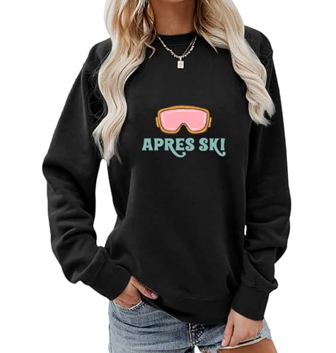 HONTOUTE Apres Ski Sweatshirt For Womens Funny Cute Graphic Long