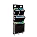 Over the Door Magazine Storage Pockets Hooks Books Organizational Back to School Office Home, 14'W x32"H, Color: Black & Silver.