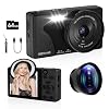 64MP 4K Vlogging Camera, 64GB Fast Autofocus Digital Camera with Dual Cam, Wide Lens, 2000mAh Battery and 18X Digital Zoom – Ideal for YouTube, Tiktok, Travel, Beginners Video Recording Creation