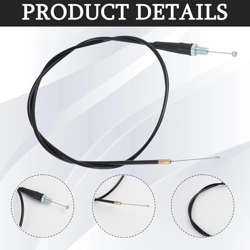 Motorrad Gaszug 110cm, Gerader Kopf, Edelstahl und Kunststoffummantelt, Universell Einsetzbar für Motorrad, Hohe Zuverlässigkeit und Einfache Installation, Schnellgasgriff Motorrad