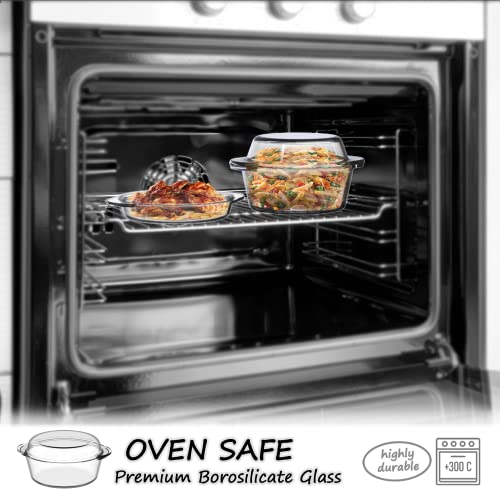 Ums Glass Casserole With Lids - 6 Pcs. You Can Use It Safely In The Oven, Stove, Microwave, Dishwasher Refrigerator. Borosilicate Is Ideal For Use In The Oven And Service. #TOP2
