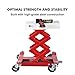 Garvee Transmission Jack 450 LBS Capacity: Low Profile Lift with 2M Safety Straps & 4 Brake Wheels, 7-23 Inch Range for Car & Truck Repair (Red)