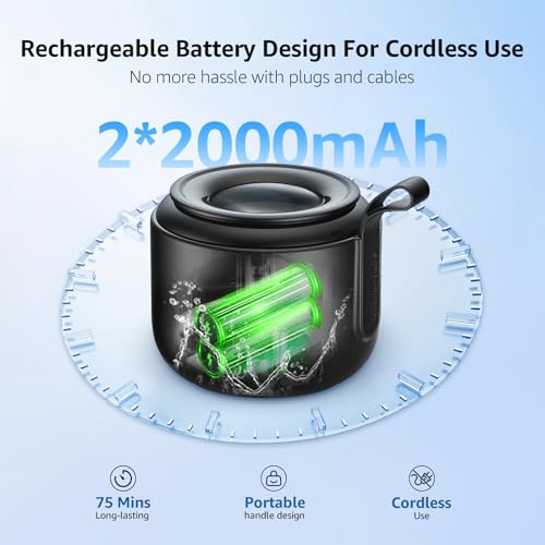 Image of Ultrasonic Retainer Cleaner Machine: 48kHz Rechargeable Cordless Denture Cleaner - Waterproof Ultrasonic Jewelry Cleaner - 200ML Dental Cleaning Pod for Mouth Guard, Aligner