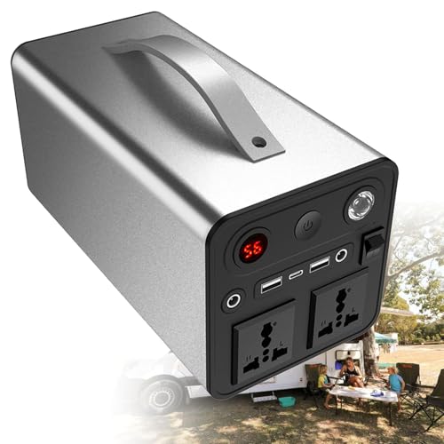 SDAJS Batterie Externe Mobile d'urgence de Stockage d'énergie de 300 W, Station de Charge Solaire Domestique Portable Haute Puissance de 300 W pour Ordinateurs Portables, Smartphones