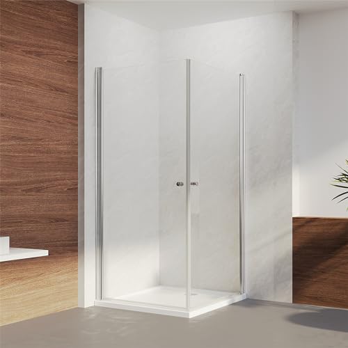 IMPTS Duschkabine Eckeinstieg 70x90x185cm Duschwand Duschtür Nischentür Pendeltür Duschabtrennung Dusche LINKS & RECHTS MONTIERBAR ohne Duschtasse