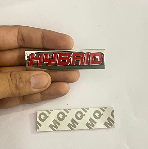 Image of Emblems for Car & Bike Metal Lo.go and Grill Me.tal Lo.go, Auto Accessories for Car Emblem 3D Badge Auto Racing Sport Sticker Grand Tourer Decal. (Hybrid Chrome RED Sticker)