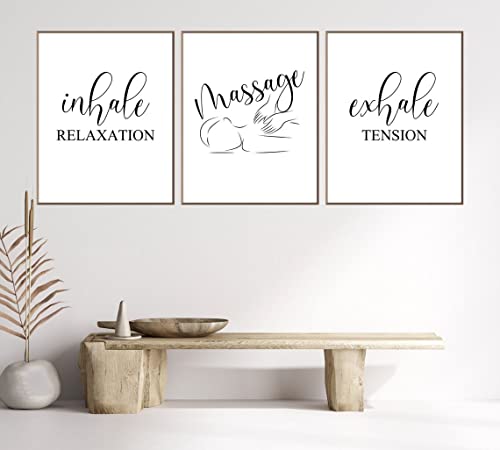 NATVVA 3 Piece Inhale Relaxation Poster Prints Wall Art Canvas