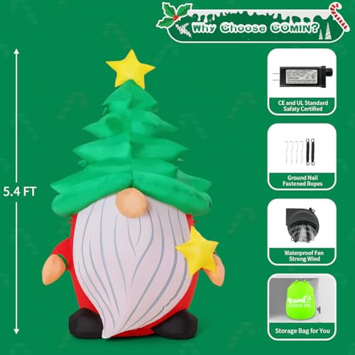 Aufblasbarer Weihnachtswichtel mit Baum – 150 cm – Bild 4