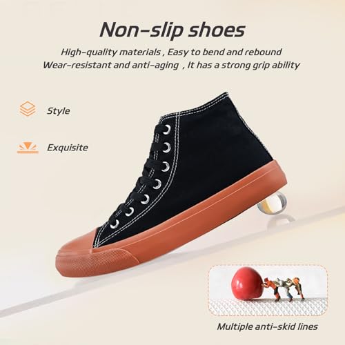rosyclo Canvas Shoes for Women and Men, High Top Canvas Sneakers Fashion Lace Up Comfortable Womens Classic Casual Tennis Walking Shoes3