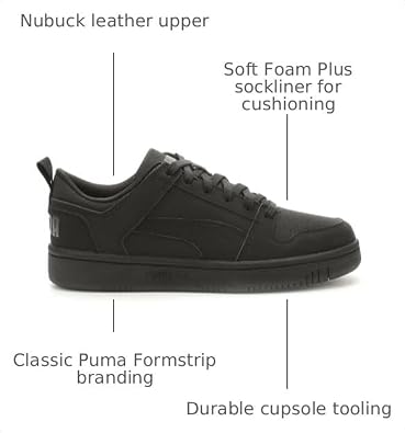 PUMA Mens Rebound Layup Lo Buck Lace Up Sneakers Shoes Casual