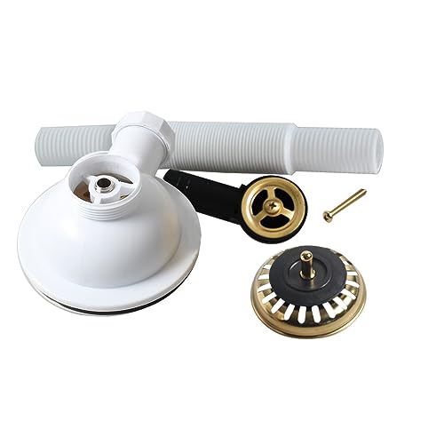 TALEA Polished Gold Finish Kitchen Sink Basket Strainer Waste, Round Overflow,Kitchen Sink Waste Kit,XK186C062-U - Image 3