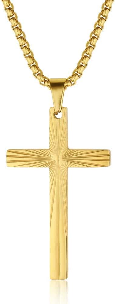Montana Silversmiths Western Lifestyle Men's Christian Faith Cross Pendant Necklace