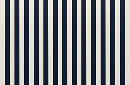 RSH DECOR: Tufted Adirondack Chair Cushion | 42.5” x 21” | All-Weather Spun Fabric | Water and Fade-Resistant | Outdoor Cushion for Patio Furniture | Navy & White Stripe