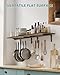 OROPY 2 Pack Wooden 23.6'' Pot Pan Hanging Rack Wall Mounted with 10 S Hooks, Set of 2 Large Pot Wall Holder Kitchen Shelves for Utensils, Cookware