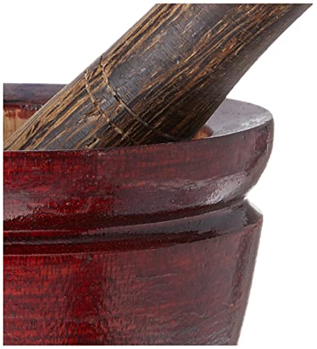 Thai Mortar Pestle Grinding Cookware Thai Food Menu Recipe Kitchen Tool Product Of Thailand (5 Inch) #TOP2