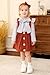 YOUNGER TREE Toddler Girl Clothes 1-5 T Long Sleeve Shirt Overall Skirt Headband Set School Uniform Dress(3-4T,Brown)