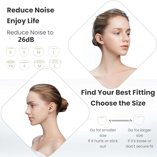 ERXY Tampões de ouvido de silicone para redução de ruído para dormir, 8 peças com estojo de armazena