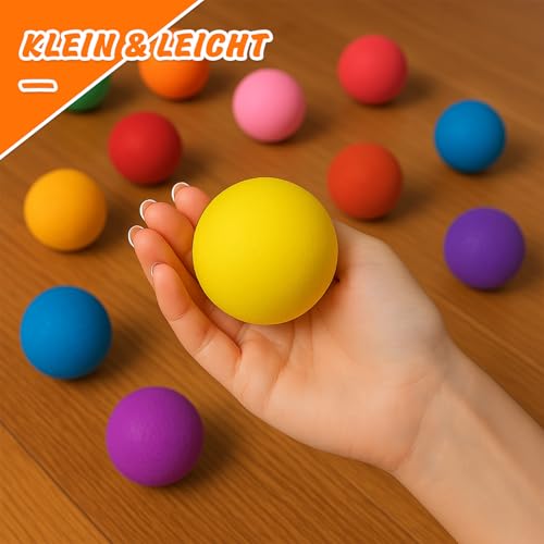 10 STÜCK leichte 2,36-Zoll Schaumstoffball, Softbälle – Kleine Softball-Kugeln für sicheren Indoor-Spielspaß mit 6 leuchtenden Farben Jungen und Mädchen（Zufällige Farbe）