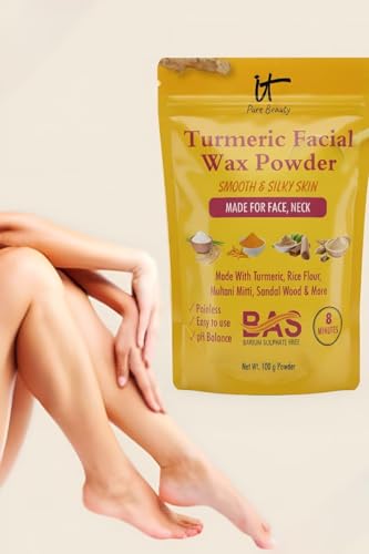 Image of Herbal Turmeric Wax Powder, 100g, Pain-Free Hair Removal, Paraben Free, Unisex