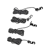 Alomejor 4 PPC Que Refleja la Cuerda de la Carpa de Longitud Ajustable de Longitud, Camiseta de Unión de Nylon a Prueba de Viento para el Dosel en Condiciones de Clima Duro (Black)