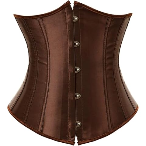 ADELCE Underbust Corsets for Women Waist Training Plus Size Bustier Waist Cincher Corset Brown XS Cover