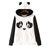 panda hoodie xxl Material: Polyester; Abmessung: M: 38 cm (Schulter); 92 cm (Büste); 90 cm (Taille); 59 cm (Ärmellänge); 59 cm (Rückenlänge); Farbe: Weiß und Schwarz.