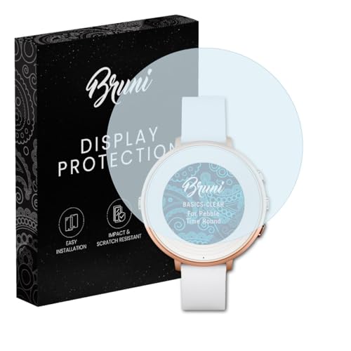Bruni Schutzfolie kompatibel mit Pebble Time Ro& Folie, glasklare Bildschirmschutzfolie (2X)