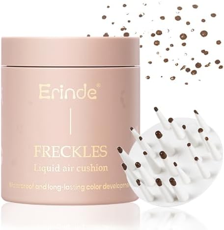 Erinde Upgrade Liquid Freckle Pen, Fake Freckles Stamp Air Cushion, Long Lasting Waterproof Quick Dry Lifelike Magic Freckles Stamp Marker for Natural Sunkissed Makeup, 01 Saddle Brown
