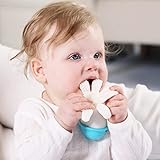 Mombella Ollie Octopus Silicone Baby Teething Toy for 3M+ Infants, Soft Silicone Baby Teether for Front and Back Teething Pain Relief, Blue