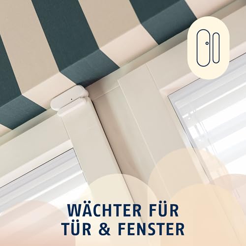 ABUS Öffnungsmelder für die Funk-Alarmanlage Smartvest Pro - kabelloser Einbruchsmelder für Tür und Fenster löst bei Einbruch Alarm aus - Montage durch Schrauben oder Kleben - weiß