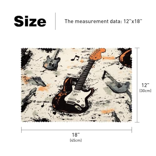 Sets de table Grunge Guitars 30,5x45,7cm rectangulaires pour table