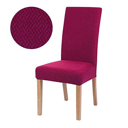 Removable Chair Cover For Dining Room Spandex Slipcover Case For Chair Kitchen Dining Chair Cover Elastic Stretch,Burgundy,6Pcs #TOP2