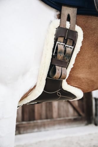 Sangle bavette courte mouton choco 70 cm évite les blessures de sangle