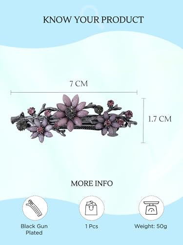 Floral Crystal French Hair Clips, Elegant Accessories