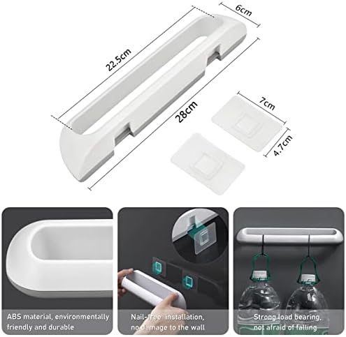 Towel Holder Self Adhesive Towel Ring Towel Rod Towel Bar Stick on Wall Bath Towel Holder Rail Rack for Kitchen Bathroom Cupboard Door