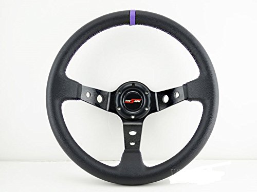 350mm Deep Dish Steering Wheel 6 Bolt Universal Custom (Purple)