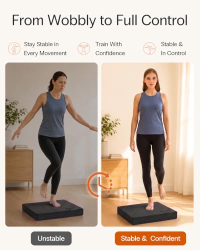 Image of StrongTek Extra Wide Foam Balance Pad for Physical Therapy, 19 inch X 15.8 inch X 2.4 inch, High-Density TPE Foam Pad for Exercise, Enhanced Stability, Core Strength, Non-Slip & Water-Resistant, for Fitness, Yoga