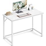 VASAGLE Datorskrivbord, litet kontorsbord och arbetsstation, arbetsskrivbord för hemmakontor, studierum, sovrum, 100 x 50 x 76 cm, modern stil, metallram, lönnvit, LWD041W44